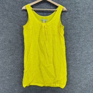 Old Navy Dress Women PM Petite Yellow Shift Short Sleeveless Lined Rayon Casual